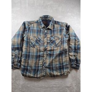 Comfort Outfitter Lined Flannel Shirt Mens XL Plaid Button Up Jacket Shacket Y2K
